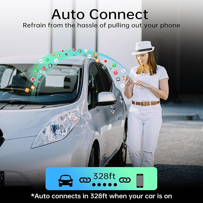 Wireless CarPlay Adapter for Apple iPhone, Convert Wired to Wireless CarPlay, 2025 Upgrade Mini Plug & Play No Latency CarPlay Dongle for iOS 10+ & Cars from 2019+ Dark Black