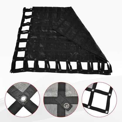 Heavy Duty 120" x 144" Truck Bed Cargo Net with Adjustable Cam Buckles & S-Hooks & Cross Strap,10' x 12' Cargo Net with 1500LBS Capacity for Pickup Truck Bed Trailer SUV Jeeps