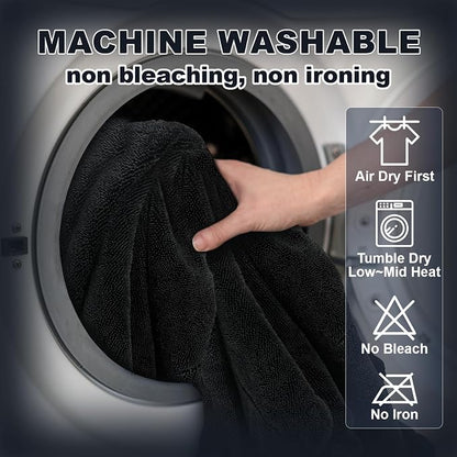 2-Pack Car Drying Towel (28" x 36"),1500 GSM Double Sided Microfiber Towels for Cars,Trucks, SUV.Highly Absorbent,Leaving no Marks,no Shedding,Easy to Clean