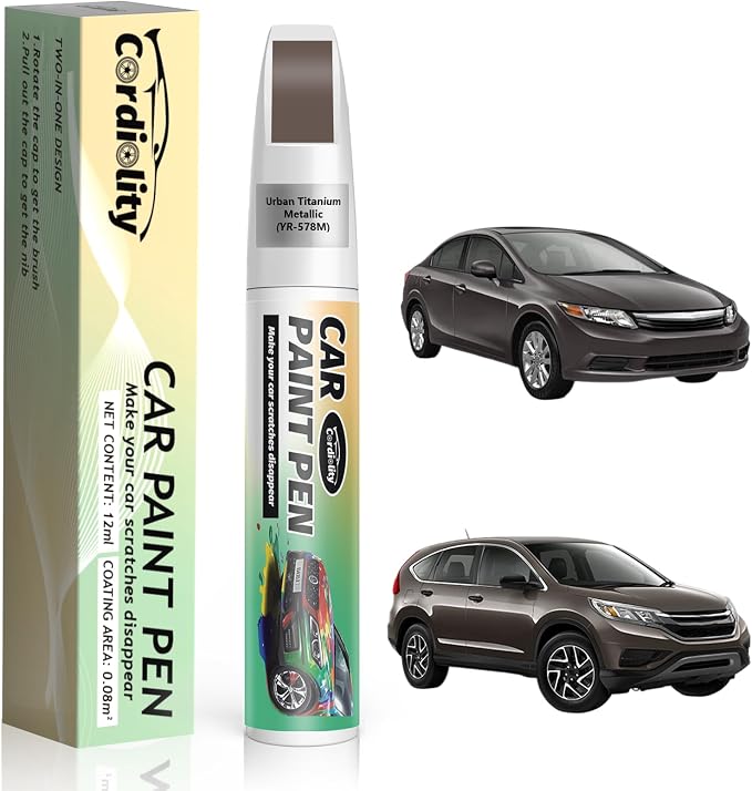 Urban Titanium Metallic(YR-578M) Touch Up Paint Pen for Honda,Car Paint Scratch Repair Pen Quick and Easy Fix Auto Paint Scratch
