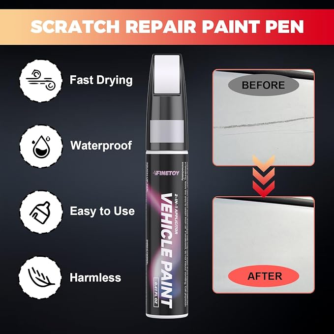 Aegean stone(GBD/WA229K) Touch up Paint for Cadillac, Quick & Easy Fix for Car Scratches, 2 in 1 Car Touch up Paint with Pen Tip and Brush, Auto Scratch Repair Pen with Exact Color Match