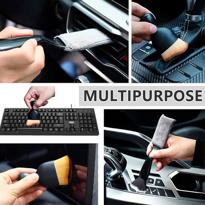 3 Pack Car Interior Detail Dust Brush, Microfiber Duster Brush, Feather Duster, Car Interior Detailing Brush, Cleaning Duster for Car Interior, Air Vents, Computer, Keyboard