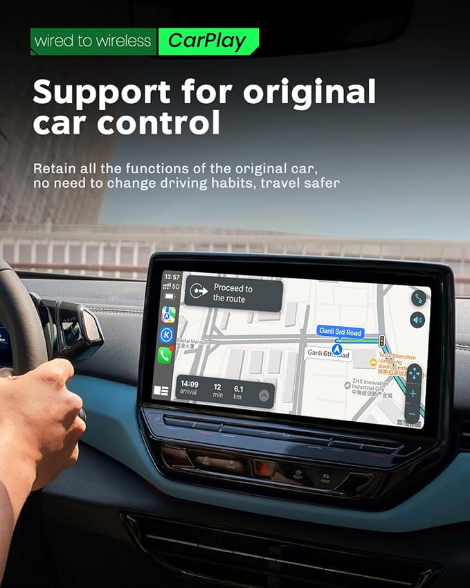 MMB Wireless Carplay Adapter for Apple 2026 Upgrade Mini Apple carplay Fast & Stable, No Delay,Plug and Play Convert Wired to Wireless CarPlay Adapter for iPhone 6+ and 2016+ Cars USB/Type C
