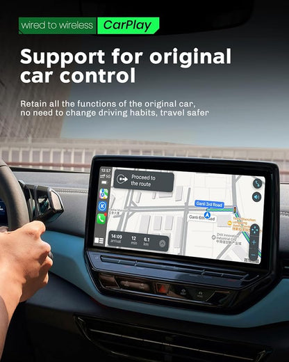 MMB Wireless Carplay Adapter for Apple 2026 Upgrade Mini Apple carplay Fast & Stable, No Delay,Plug and Play Convert Wired to Wireless CarPlay Adapter for iPhone 6+ and 2016+ Cars USB/Type C
