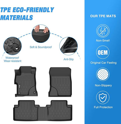 Nilight TPE Floor Mats for Honda Civic Sedan 2012 2013 2014 2015, All Weather Custom Fit Heavy Duty Floor Liners