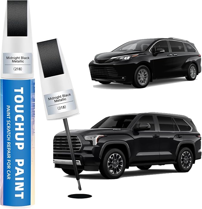 Midnight Black Metallic(218) Touch Up Paint for Toyota 2-in-1 Car Scratch Repair Pen for Rock Chips, Door Scratches & Paint Nicks Exact Color Match Quick Dry DIY Fix for RAV4 Camry Corolla