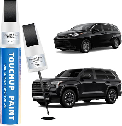 Midnight Black Metallic(218) Touch Up Paint for Toyota 2-in-1 Car Scratch Repair Pen for Rock Chips, Door Scratches & Paint Nicks Exact Color Match Quick Dry DIY Fix for RAV4 Camry Corolla