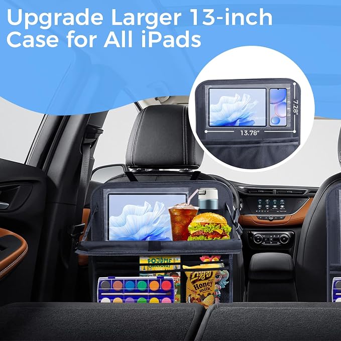 Backseat car organizer(2-Pack),9 storage pockets, car organizer with tablet holder,Car travel essentials for long trips，Car organizers and storage