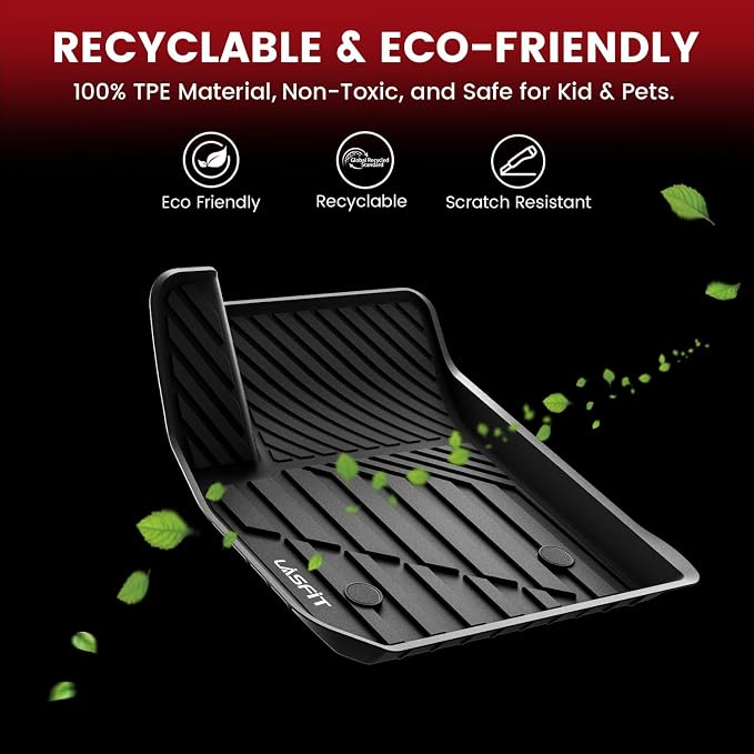 LASFIT Floor Mats for Chevrolet Chevy Suburban/GMC Yukon XL & Yukon XL Denali/Cadillac Escalade ESV 2021-2026 & 7 Seats (Not Fit 8 Seats), All Weather TPE Custom Fit Floor Mats for Cars, 3 Rows