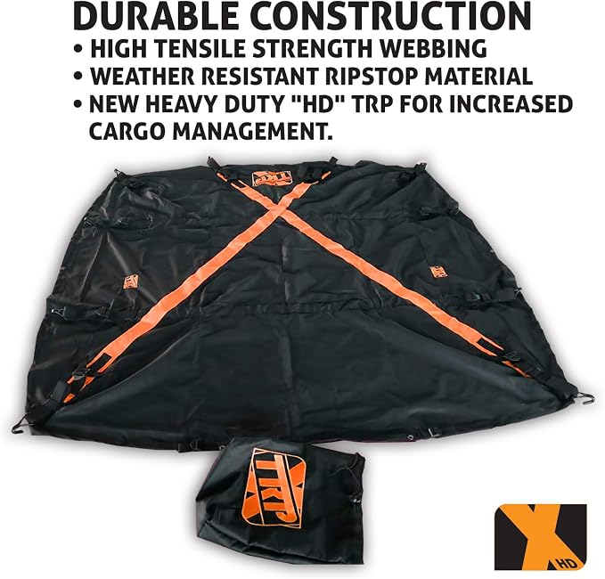 The Heavy Duty X-Cover by TRPx - Trailer and Truck Bed Cover Medium - Integrated Heavy Duty Black Tarp and Tie Down System. Fits: Short Bed, Standard Bed Trucks and Utility Trailers up to 6'6"