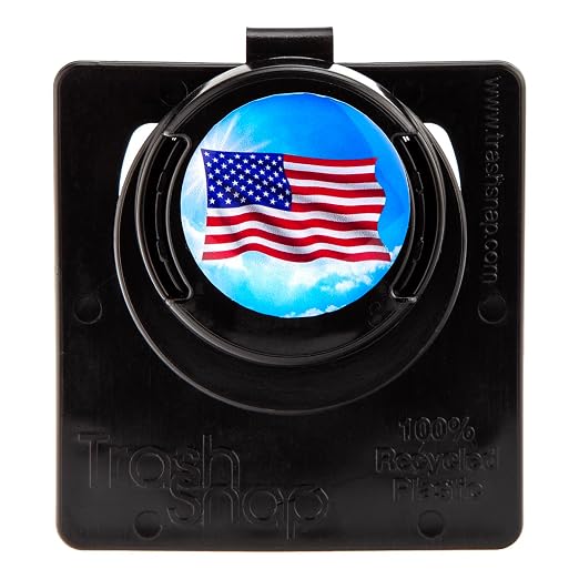 Reusable Bag Holders for Trash & Recycling | Eco-Friendly, Adhesive Clip System for Car, RV, Home, Travel, Boat | Recycled Plastic Old Glory - 2 Pack