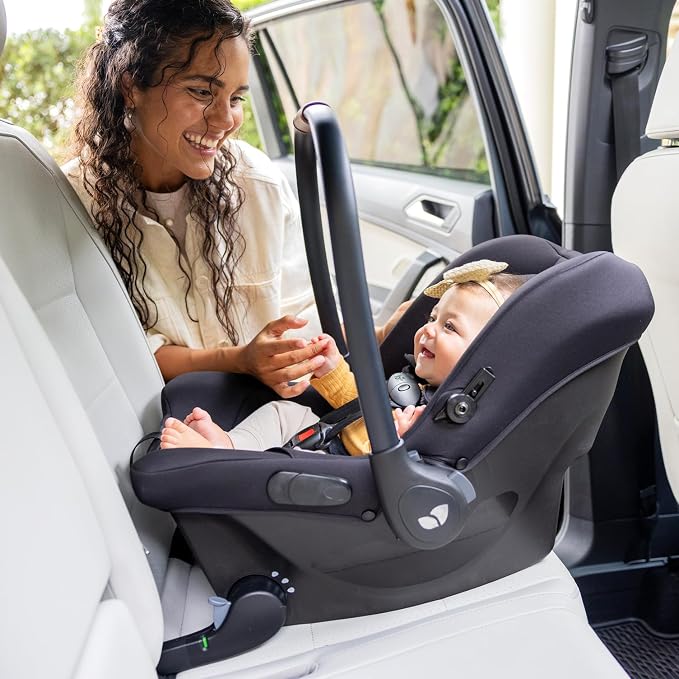 Joie Ginger and Mint Latch Travel System – 4-in-1 Travel System with Baseless Infant Car Seat & Stroller, One-Click Install, from Birth Stroller (Shale Dark)