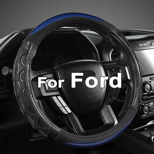 GIANT PANDA Car Steering Wheel Cover for Ford F150 F250 F350 Expedition 15.5-16 inches - Blue