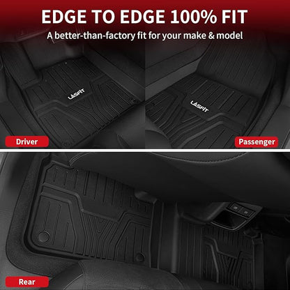 LASFIT Floor Mats for 10th Gen Honda Accord 2022 2021 2020 2019 2018 Sedan (Gasoline & Hybrid), All Weather TPE Custom Fit Anti-Slip Full Coverage Floor Liners,1st & 2nd Row, Black