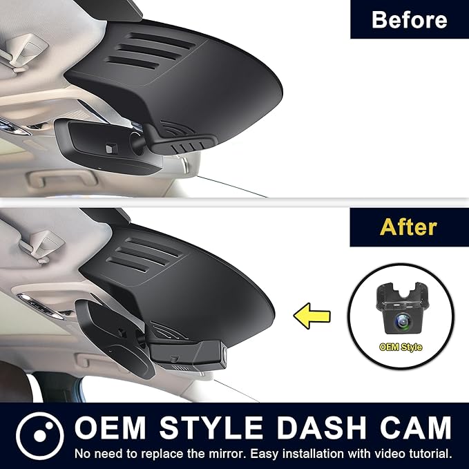 Front 4K & Rear 1080P Dash Cam Custom for Volvo XC40 2019-2022 (Model A),T4 T5 Accessories, UHD 2160P Video,WiFi & App,Integrated OEM Look,Easy to Install,G-Sensor,128GB Card