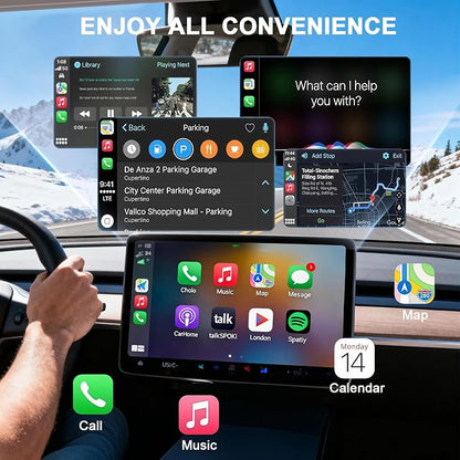 Wireless CarPlay Adapter for Apple iPhone iOS 10+Android Carlife: Plug and Play, Stable Connection Without delay-Wired to Wireless
