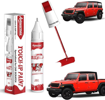 PRC/MRC Firecracker Red Car Touch Up Paint for Jeep, Color Accurate Two-In-One Car Paint Scratch Repair Pen, Professional Scratch Remover for Vehicles Chips and Nicks Scuff