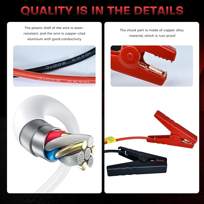 Smart Jump Starter Clamps,EC5 Heavy Duty Jump Starter Automotive Booster Clamp Cables Replacement Alligator Clamps with Intelligent