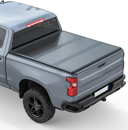 Xprite FRP Hard Tri-Fold Truck Bed Tonneau Cover Compatible with 2020 2021 2022 2023 2024 2025 2026 Chevrolet Silverado/GMC Sierra 2500 3500 HD with 6.8FT (81") Bed