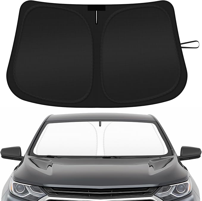 Car Windshield Sun Shade Compatible with 2018 2019 2020 2021 2022 2023 2024 2025 2026 Chevy Equinox Accessories Windshield Cover Foldable Front Window Sunshade Custom Sun Visor Blocks UV Rays