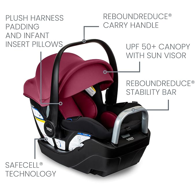 Britax Willow S Infant Car Seat with Alpine Base, ClickTight Technology & Brook+ Modular Baby Stroller, Ultra-Lightweight Infant and Toddler Stroller with SafeWash Insert