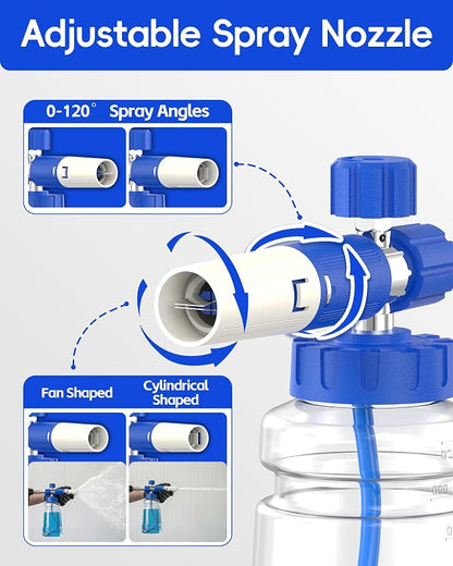 Foam Cannon for Pressure Washer with 1/4" Quick Connector, Wide Mouth Foam Cannon, Adjustable Soap Cannon for Car Wash, Additional 1.1mm Orifice Nozzle (Transparent)