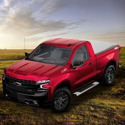 6 Inch Side Steps Running Boards; Compatible with 2019-2026 Chevy Silverado/GMC Sierra 1500, 2500, 3500 Regular/Standard/Single Cab Truck; Stainless Steel, Plastic; OE Style