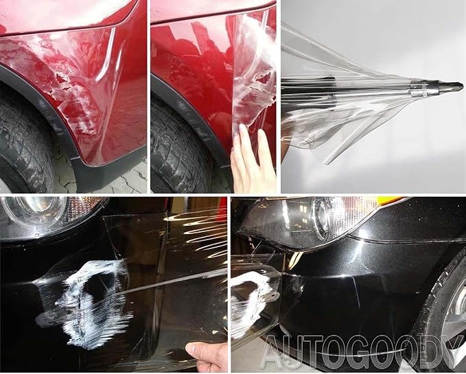 Self-Healing TPU Clear Paint Protection PPF Film, Bulk Wrap for Car, Motorcycle & Bicycle Frame Surface Protection (Transparent, 6" x 40")