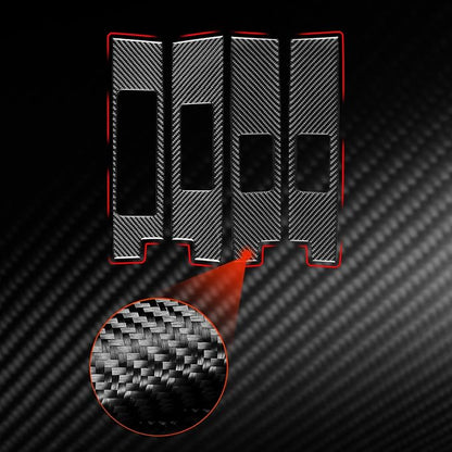 NVCNX Real Premium Carbon Fiber for Toyota Tundra 2022-2026 / Sequoia 2023-2026 2024 2025 Door Side Window Switch Panel Cover Interior Trim Accessories Overlay Sticker Decal 4PCs not for Extended Cab