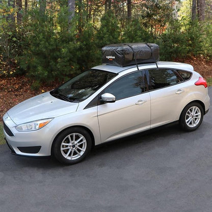 Rightline Gear Ace Jr Weatherproof Rooftop Cargo Carrier for Top of Vehicle, Attaches With or Without Roof Rack, 10 Cubic Feet, Black