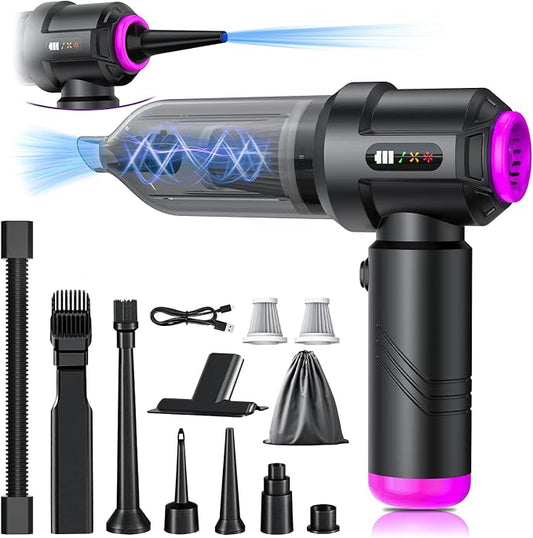 Cordless Vacuum Cleaner - 22000PA Handheld Car Vacuum, 4-in-1 Portable Mini Air Duster Rechargeable, 3-Speed Small Powerful Gadgets & Gifts, for Home, Office, Mattress, Carpet, Pet (Black)