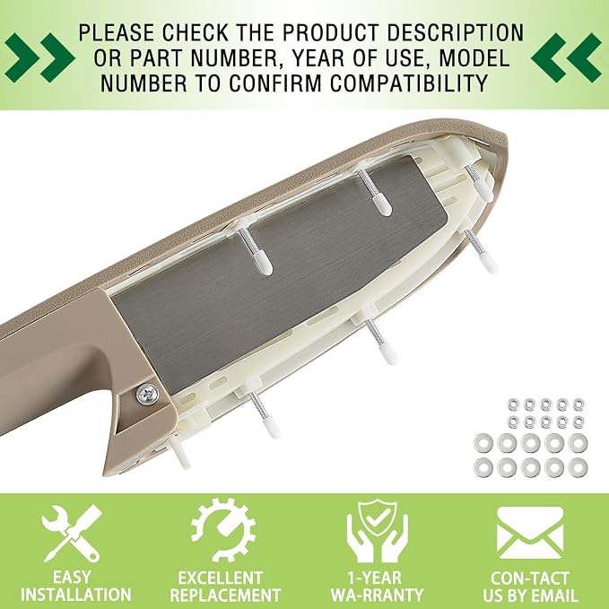 Upgraded Door Armrest Repair Kit Right Passenger Side Door Panel Handle Tan Compatible with 2010-2014 Chevy Silverado GMC Sierra 1500 2500HD 3500HD Replaces 22818472