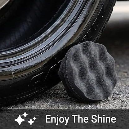 2 Pack Large Tire Shine Sponge, Foam Sponge Applicator, Tire Scrubber Brush, Car Cleaning Supplies, Wheel Detailing Tool for Auto Waxing Polishing,Automotive Wax Sponge Applicator