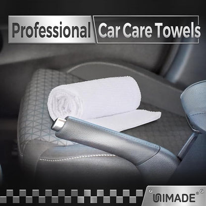 UNIMADE Microfiber Cleaning Cloth, 24 Pack Reusable Microfiber Towels for Cars Lint Free Cleaning Shop Towel Rags for Home Kitchen Automotive Bar Mechanic Restaurant Garage, 11"x 12", White