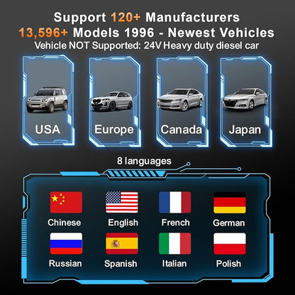 KONNWEI KW906 OBD2 Scanner Bluetooth, Professional Code Reader & Scan Tool for All Cars, Automotive Diagnostic Tool to Check Engine Light & Clear Fault Codes, Auto Scan, Live Data, Battery Test