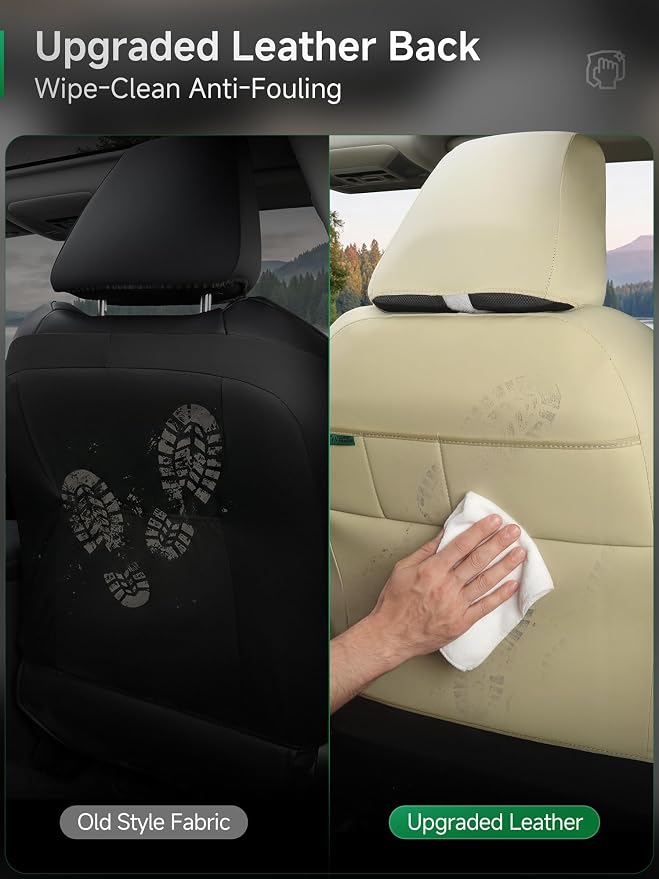 GIANT PANDA Front Seat Covers for Nissan Rogue Altima Sentra Versa Kicks Frontier Murano Pathfinder Maxima,Faux Leather Bucket Seat Cover Fit Nissan Seat Protectors (Beige Diamond) 2-Pack