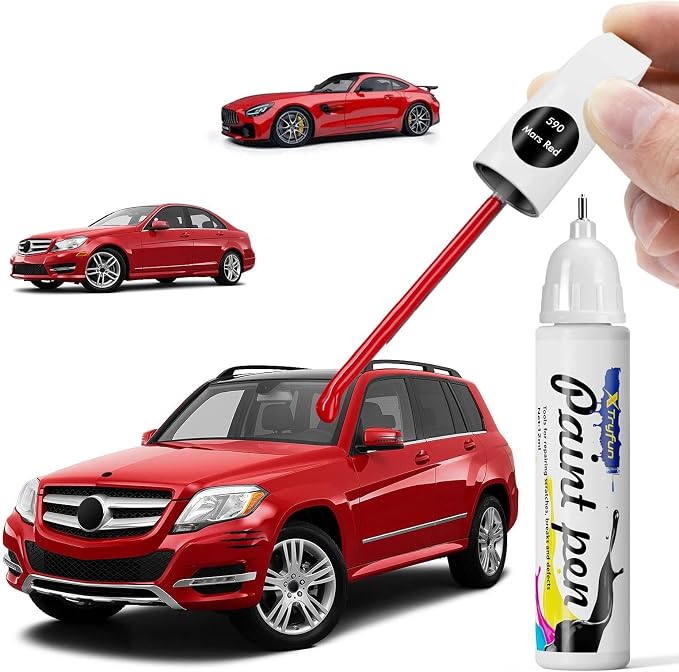 590 Mars Red/Fire Opal Touch Up Paint Compatible with Mercedes Benz, DIY Car Paint Scratch Repair, Quick & Easy Fix Automotive Scratch Repair for B/C/CLA/CLK/E/GLK/S/SL/SLK/SLS