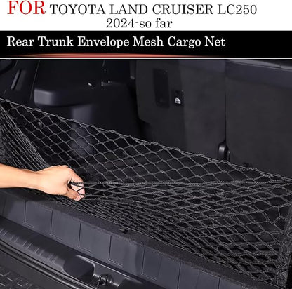 2 Pcs Trunk Organizer Cargo Net for 2024 2025 2026 Toyota Land Cruiser 250 1958 Prado Lc250 J250,Envelope Style&Rear Trunk Floor Style Cargo Net Car Trunk
