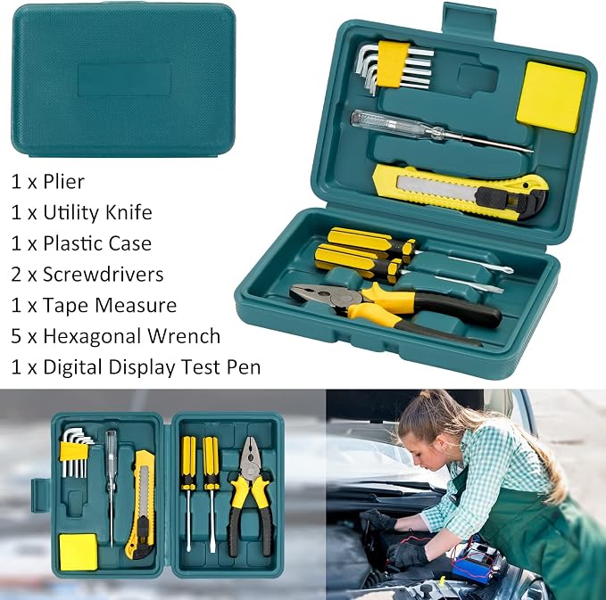 Car Emergency Roadside Kit Safety Assistance Kit for Vehicle with Shovel Jumper Cable First Aid Kit