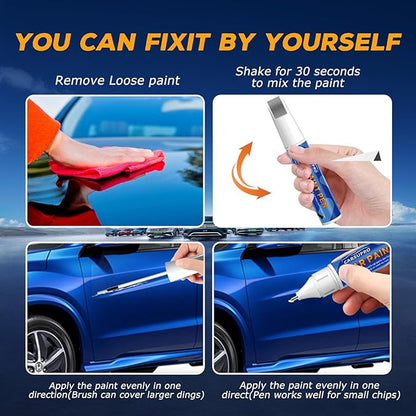 Silver Touch Up Paint for Cars,Car Paint Touch Up Pen for Deep Scratches,Car Scratch Repair Pen Auto Scratch Remover for Easy to Use and Fix(Industrial Steel Metallic)