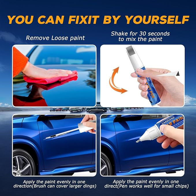 Grey Touch Up Paint for Cars, Auto Gray Car Paint Touch Up Pen, Two-In-One Car Scratch Repair Pen, Quick & Easy Solution to Repair Minor Automotive Scratches Touch Up Paint Pen(Silent Wave Pearl)