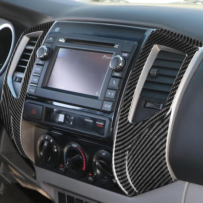 NVCNX Real Premium Carbon Fiber for Toyota 2nd Gen Tacoma Accessories 2012-2015 2013 2014 Car Dash Center Air Vent Panel Cover Interior Trim Thick Overlay Sticker Decal 6PCs - Style B
