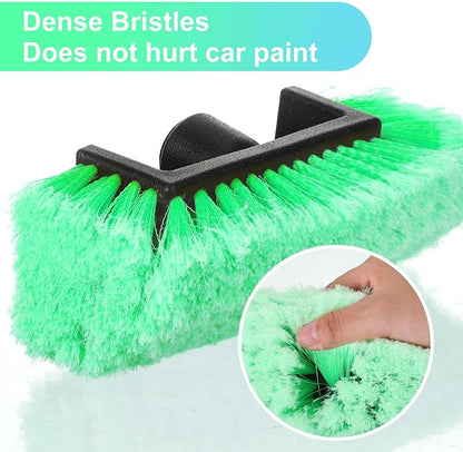 Tanlade 2 Pcs Car Wash Brush Head with Soft Detailing Bristle Flow Through Car Cleaning Brush Exterior Wash Equipment for Auto Truck RV Boat Camper(10 Inch,Green)