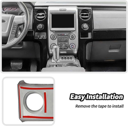 JeCar Carbon Fiber Interior Center Console Dashboard Panel Cover Trim Kit Fit for Ford F150 Raptor 2009-2014