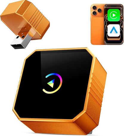 2026 Wireless CarPlay Adapter for iPhone ＆ Android Auto Mini Wired to Wireless Apple Car Play Adapter Plug & Play Compatible for iPhone iOS 10+ Android 11+ with After 2016 Cars