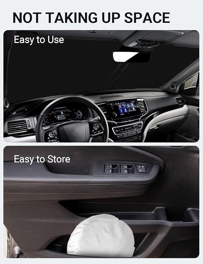 Proadsy 2026 Upgrade Front Windshield Sun Shade Foldable Sunshade Protector Custom Fit 2016-2025 2026 Pilot EX-L Special Edition Elite Black Edition Touring Accessories