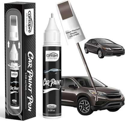 Urban Titanium Metallic(YR-578M) for Honda Touch Up Paint Pen, 2 in 1 Car Scratch Remover with Pen Tip and Brush, Precise Color Match for Car Paint Scratch Repair, Quickly and Easily Fix Chips and Nicks