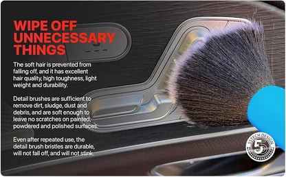 Preimum Car Detailing Brush Set - 5 Pack Auto Detail Kit for Automotive, Soft to Firm Brushes for Cleaning and Polishing for Interior, Exterior, Dashboard, Wheel Rims, Air Vent, Seat, car wash (BLUE)