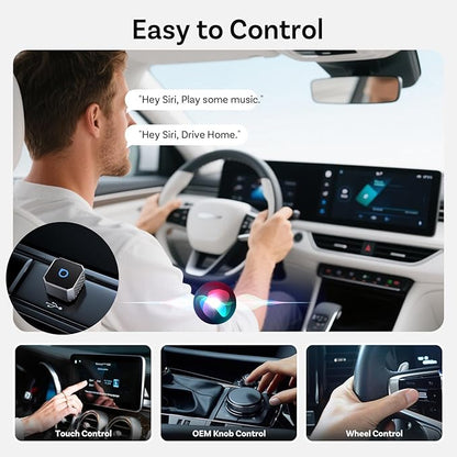 OTTOCAST Mini 3.0 (Pot) 2025 Wireless CarPlay & Android Auto 2-in-1 Adapter, Plug & Play, 5GHz WiFi, Auto Connect for iPhone & Android, Fits 98%+ OEM Wired CarPlay Cars