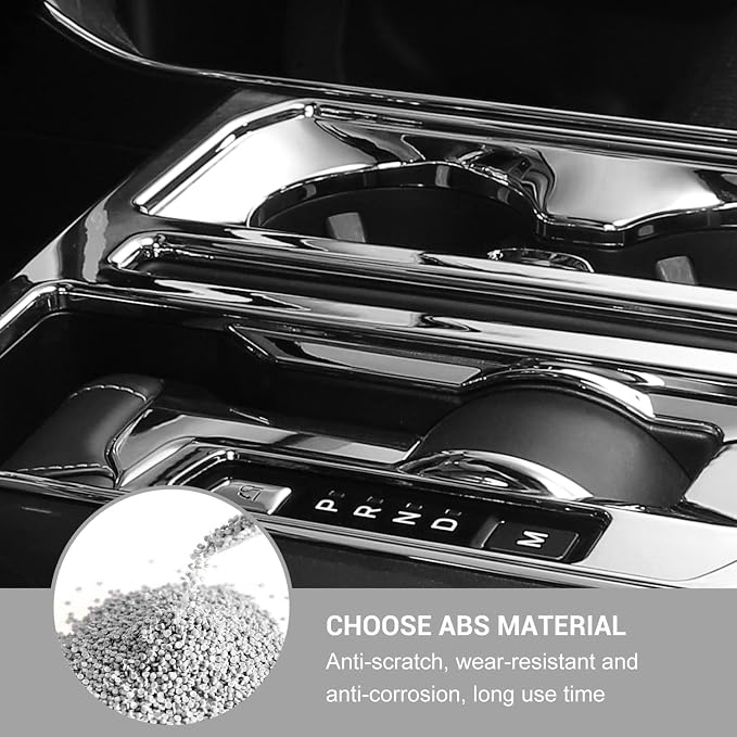 Jimen Compatible with Ford F150 2021-2025, Center Console Gear Shift Panel Trim Cover (Chrome)